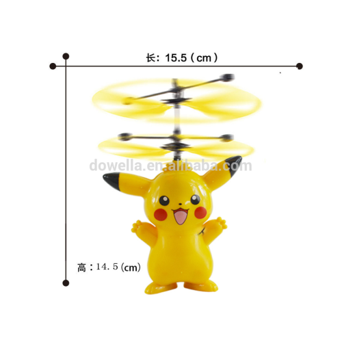 Customized plastic pokemon flying spinning toys/Induction flight